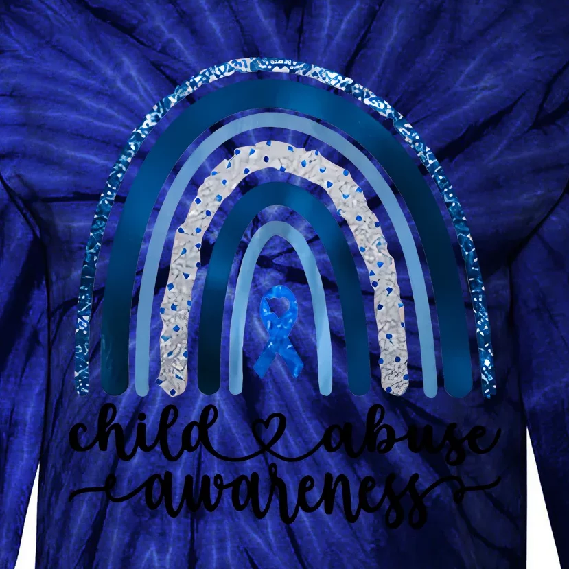 Child Abuse Awareness Rainbow Foster Care Stop The Abuse Tie-Dye Long Sleeve Shirt