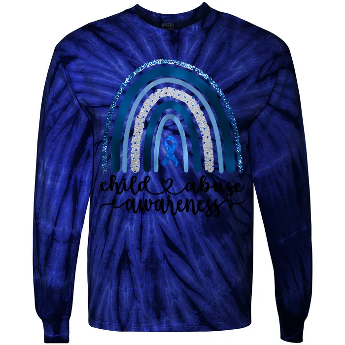 Child Abuse Awareness Rainbow Foster Care Stop The Abuse Tie-Dye Long Sleeve Shirt