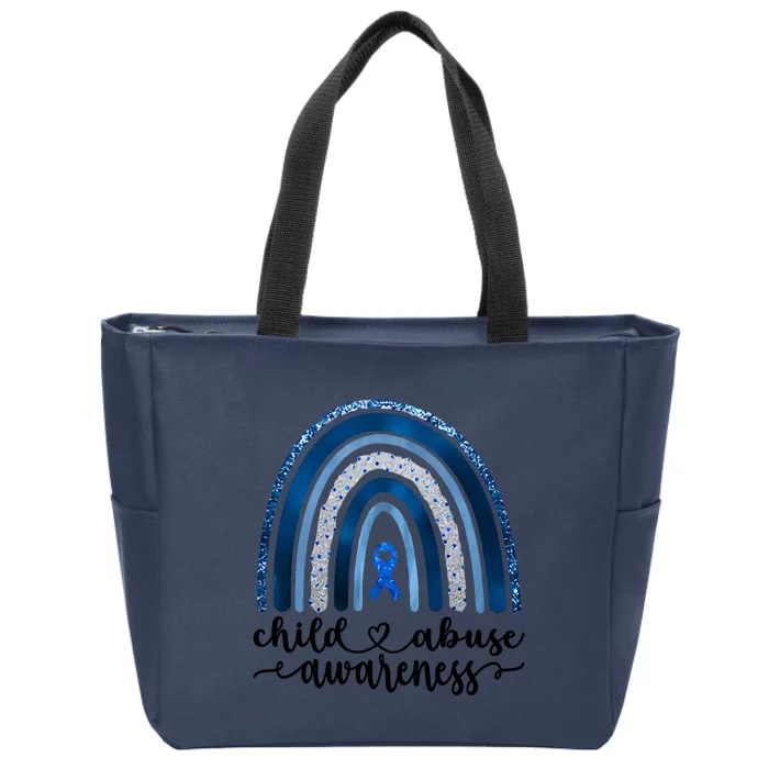 Child Abuse Awareness Rainbow Foster Care Stop The Abuse Zip Tote Bag