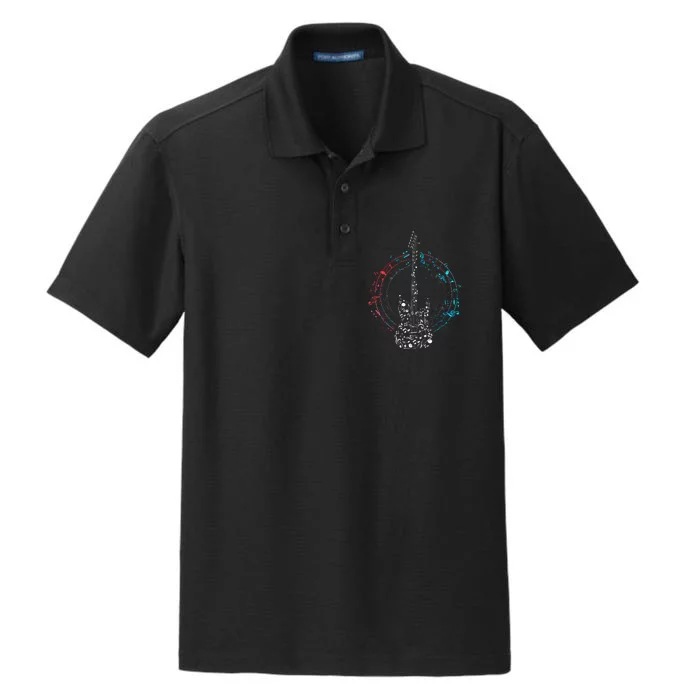 Clef As A Guitar Dry Zone Grid Performance Polo