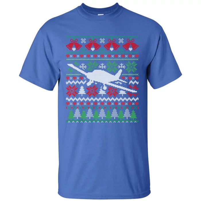 Christmas Airplane Aviation Gift Tall T-Shirt