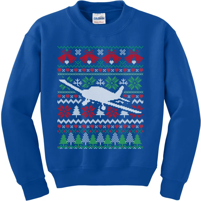 Christmas Airplane Aviation Gift Kids Sweatshirt