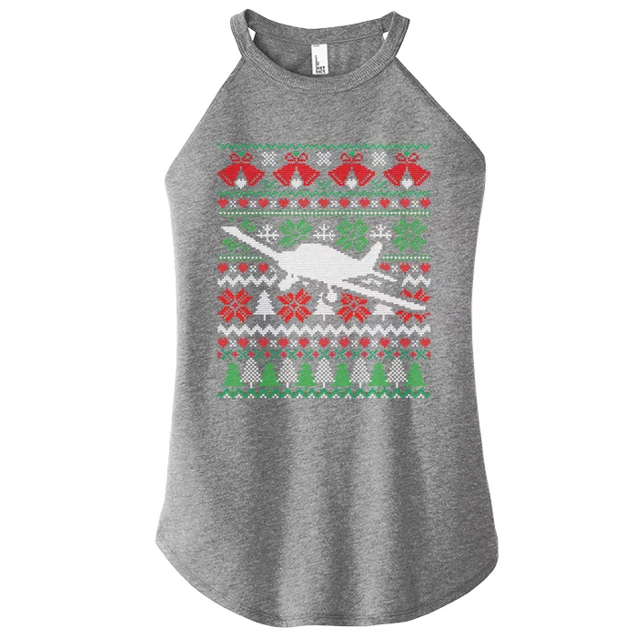 Christmas Airplane Aviation Gift Women’s Perfect Tri Rocker Tank