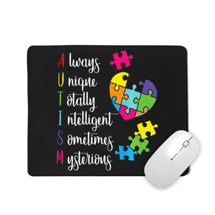 Colorful Autism Awareness Gift Design For ASD Parents Premium Mousepad