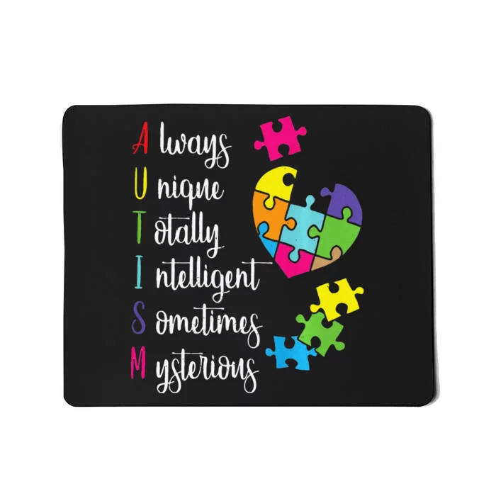 Colorful Autism Awareness Gift Design For ASD Parents Premium Mousepad