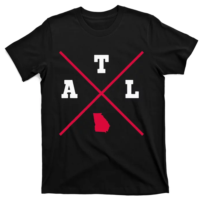 Classic ATL Atlanta Georgia Red Vintage State Outline T-Shirt