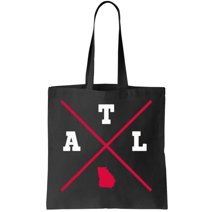 Classic ATL Atlanta Georgia Red Vintage State Outline Tote Bag