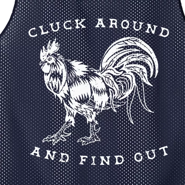 Cluck Around And Find Out Funny Chicken Adult Humor Mesh Reversible Basketball Jersey Tank