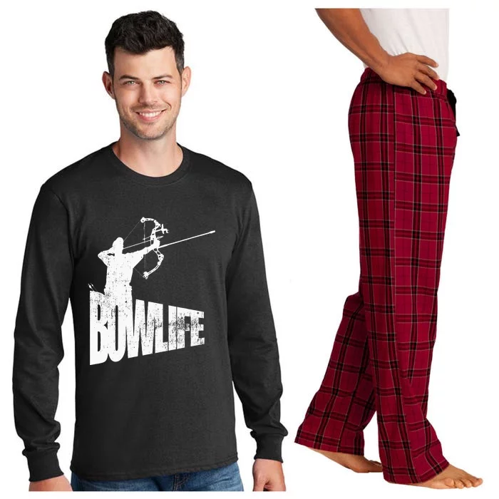 Cool Archery Archer Silhouette Bow Life Tee Long Sleeve Pajama Set