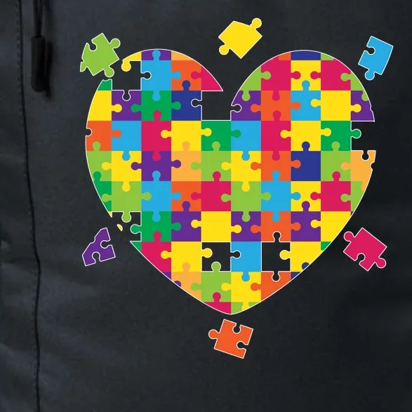 Cute Autism Awareness Rainbow Puzzle Pieces Heart Daily Commute Backpack