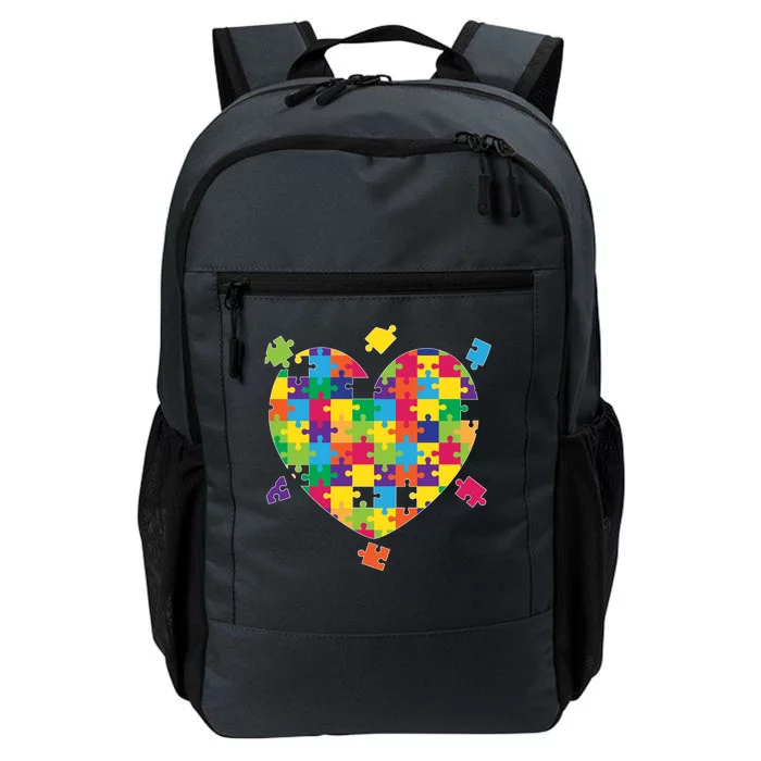 Cute Autism Awareness Rainbow Puzzle Pieces Heart Daily Commute Backpack