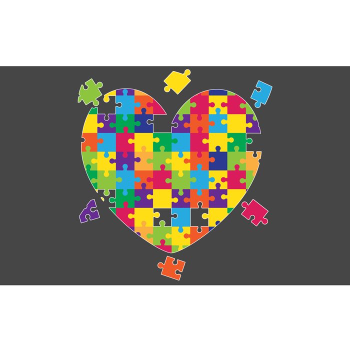 Cute Autism Awareness Rainbow Puzzle Pieces Heart Bumper Sticker