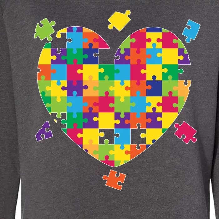 Cute Autism Awareness Rainbow Puzzle Pieces Heart Womens California Wash Sweatshirt