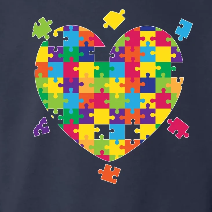 Cute Autism Awareness Rainbow Puzzle Pieces Heart Toddler Hoodie