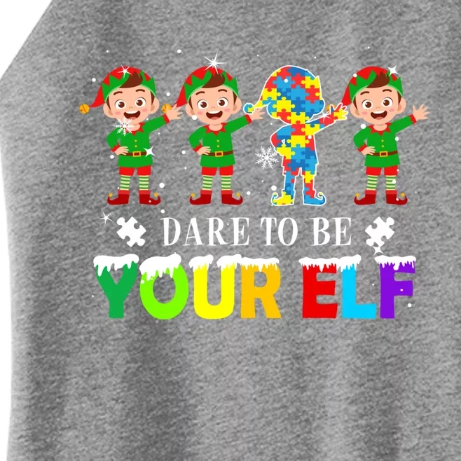 Christmas Autism Awareness Dare To Be Yours Your Funny Gift Women’s Perfect Tri Rocker Tank