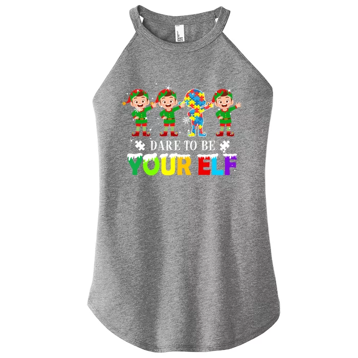 Christmas Autism Awareness Dare To Be Yours Your Funny Gift Women’s Perfect Tri Rocker Tank