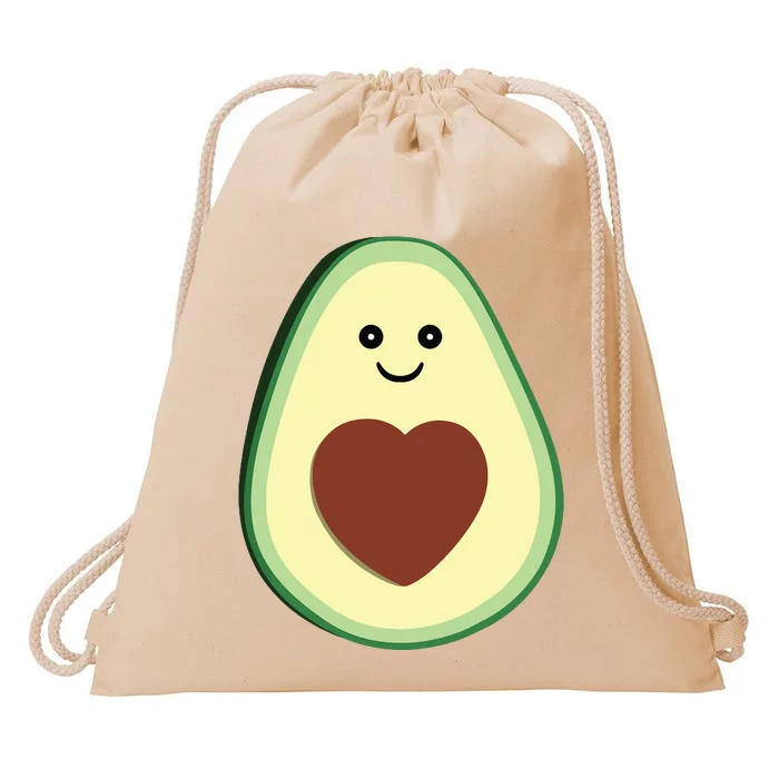 Cute Adorable Avocado Heart Love Drawstring Bag