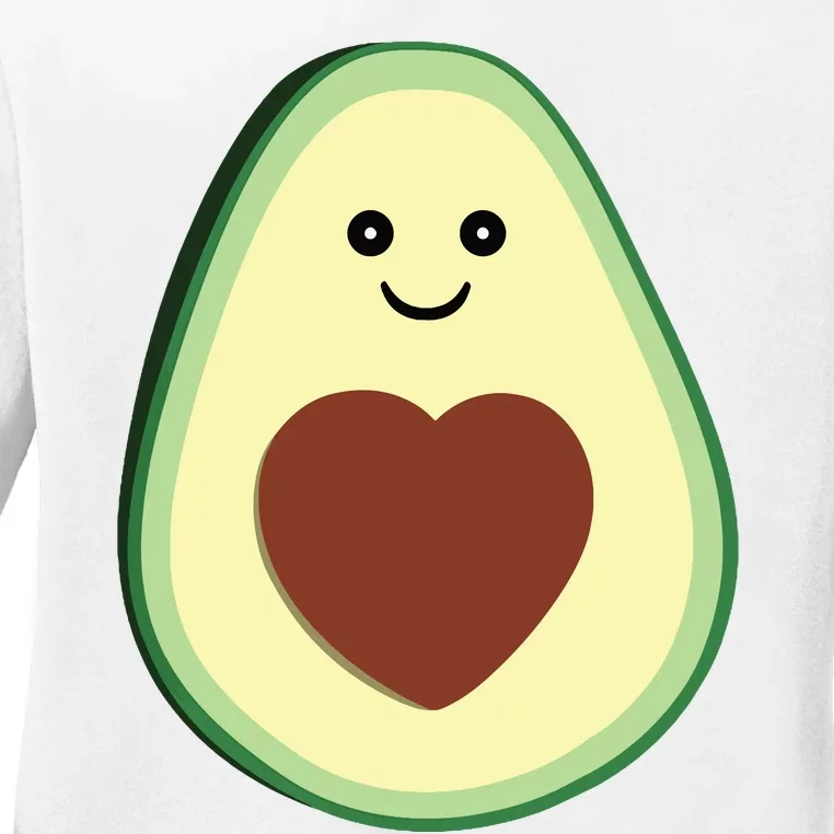 Cute Adorable Avocado Heart Love Ladies Long Sleeve Shirt