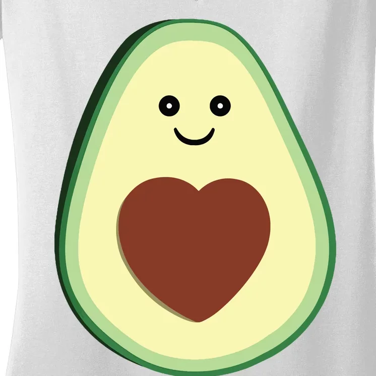 Cute Adorable Avocado Heart Love Women's V-Neck T-Shirt