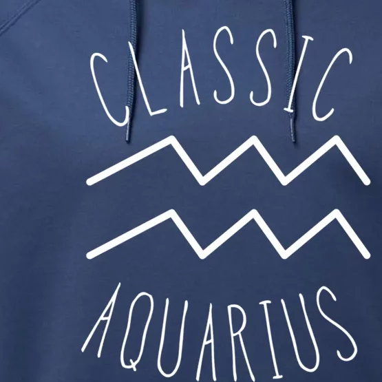 Classic Aquarius Astrology Sign / Aquarius Birthday Quote Gift Performance Fleece Hoodie