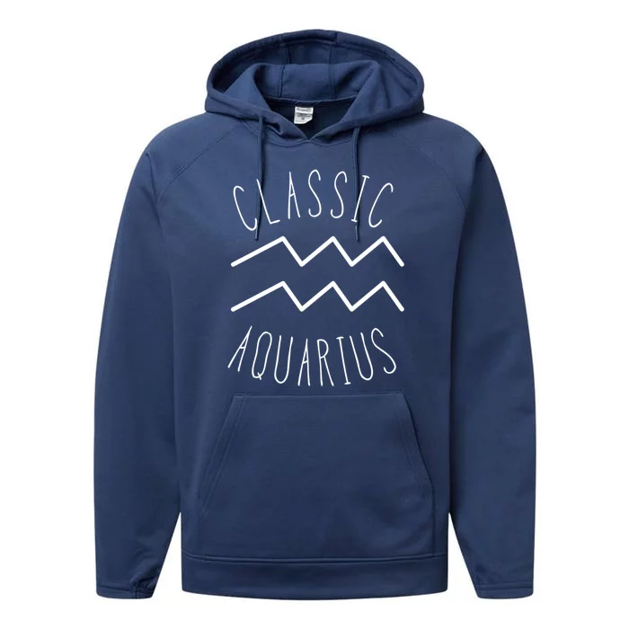 Classic Aquarius Astrology Sign / Aquarius Birthday Quote Gift Performance Fleece Hoodie