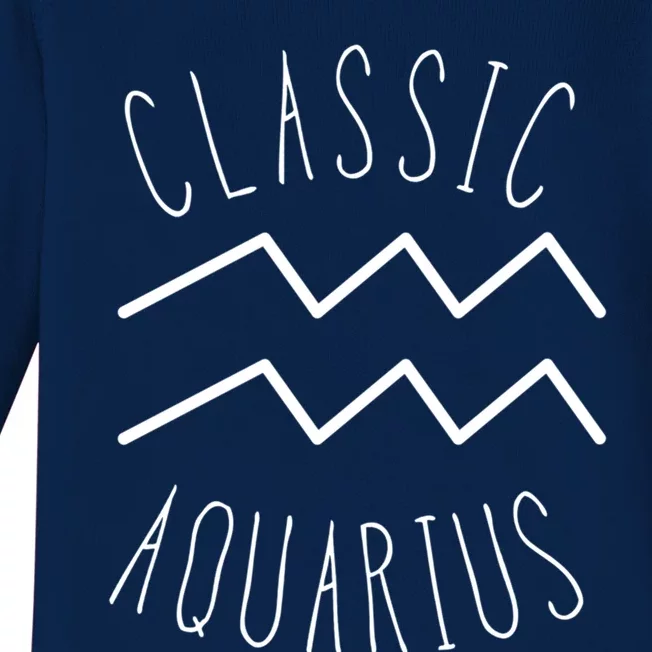 Classic Aquarius Astrology Sign / Aquarius Birthday Quote Gift Baby Long Sleeve Bodysuit