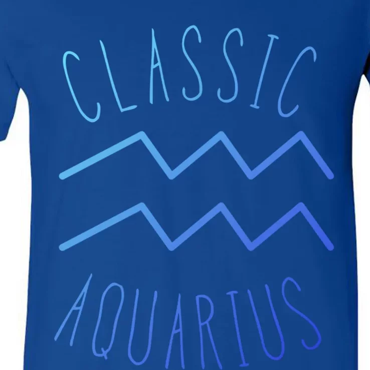 Classic Aquarius Astrology Sign / Aquarius Birthday Quote Gift V-Neck T-Shirt