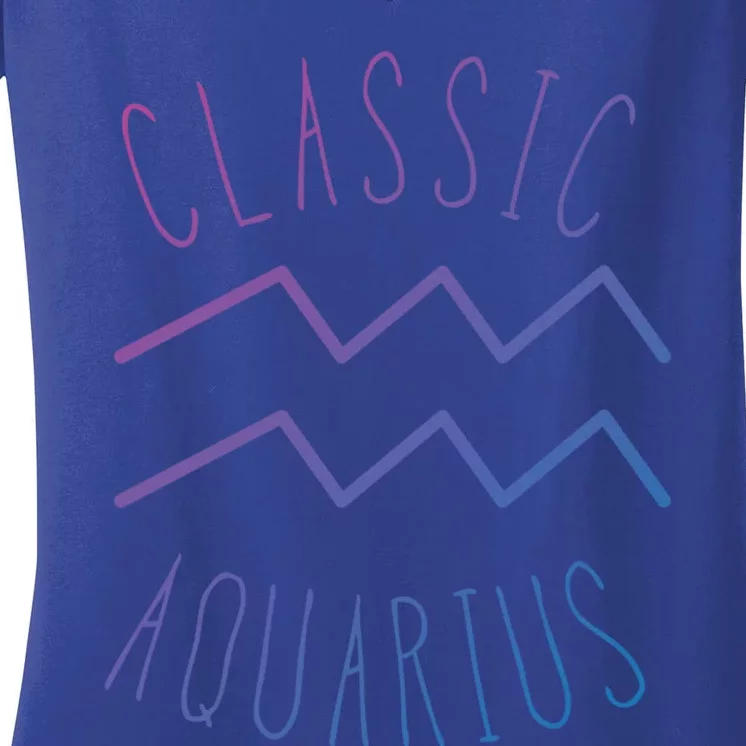 Classic Aquarius Astrology Sign / Aquarius Birthday Quote Gift Women's V-Neck T-Shirt