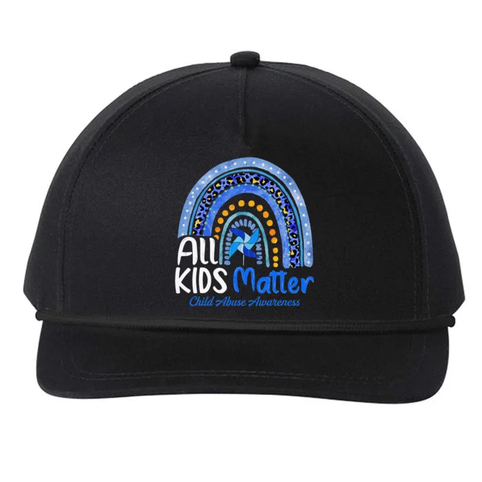 Child Abuse Awareness Messy Bun Child Abuse Prevention Month Snapback Five-Panel Rope Hat