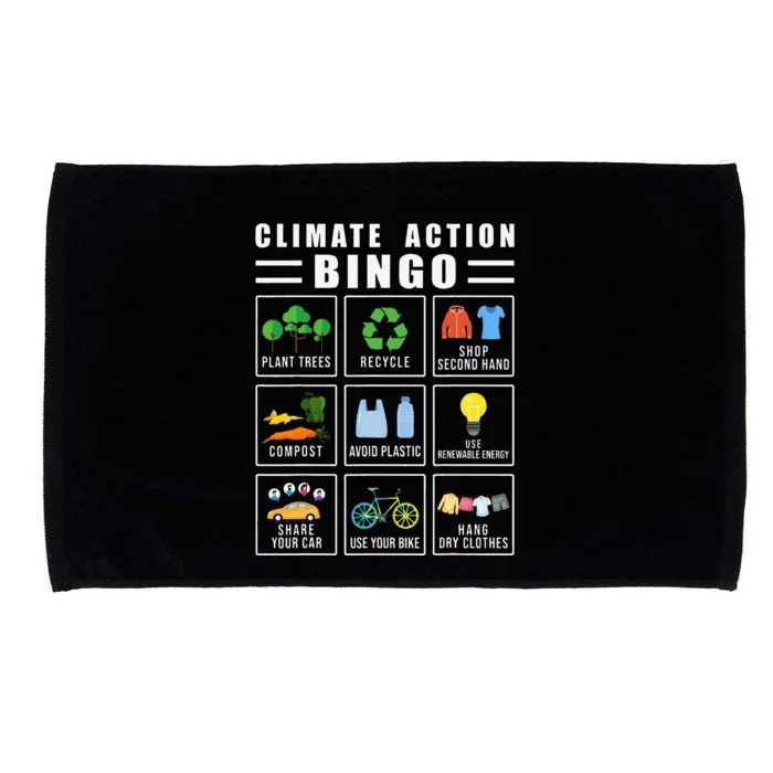 Climate Action Bingo Earth Day Climate Change Microfiber Hand Towel