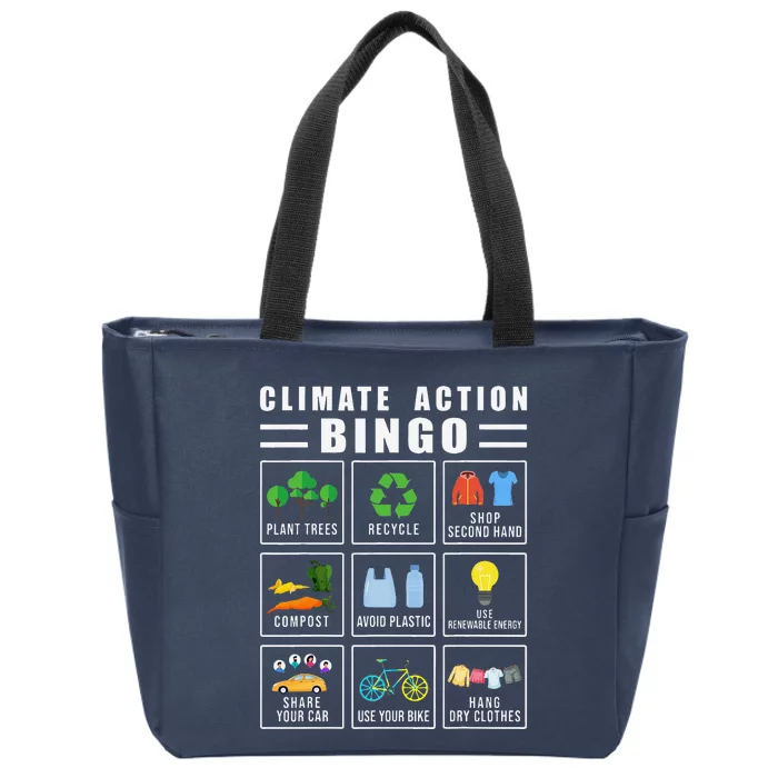 Climate Action Bingo Earth Day Climate Change Zip Tote Bag