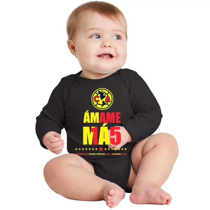 Club America Bicampeon Torneo Apertura 2023 Baby Long Sleeve Bodysuit