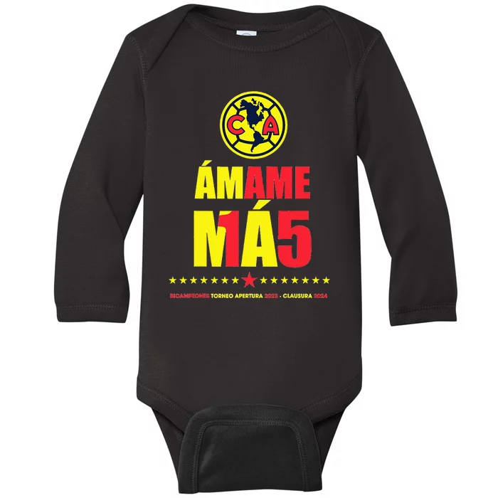 Club America Bicampeon Torneo Apertura 2023 Baby Long Sleeve Bodysuit