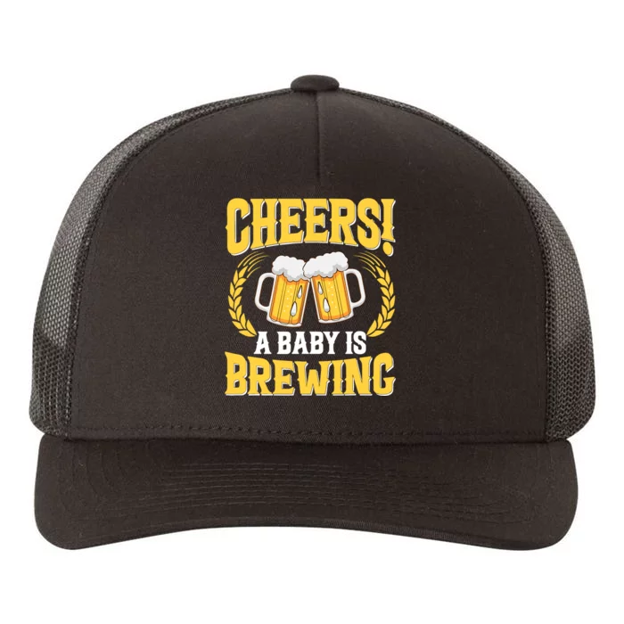 Cheers A Baby Is Brewing Funny Beer Brewer Lovers Yupoong Adult 5-Panel Trucker Hat