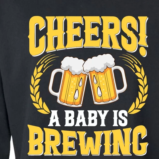 Cheers A Baby Is Brewing Funny Beer Brewer Lovers Cropped Pullover Crew