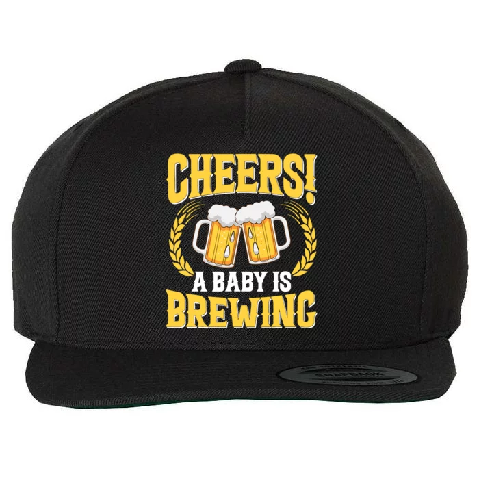 Cheers A Baby Is Brewing Funny Beer Brewer Lovers Wool Snapback Cap