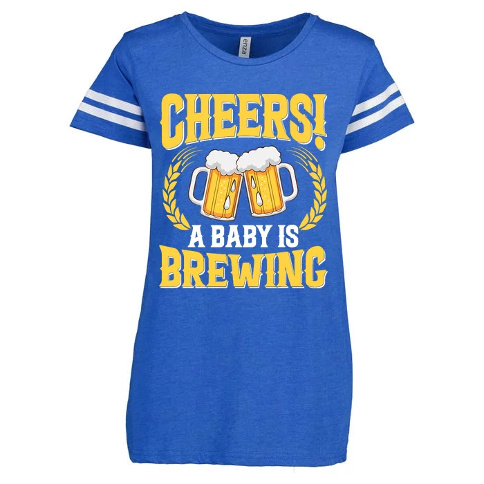 Cheers A Baby Is Brewing Funny Beer Brewer Lovers Enza Ladies Jersey Football T-Shirt