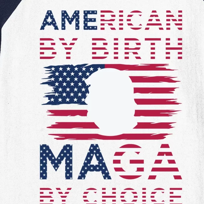 Cool American By Birth Maga By Choice 2024 Election Vote Baseball Sleeve Shirt