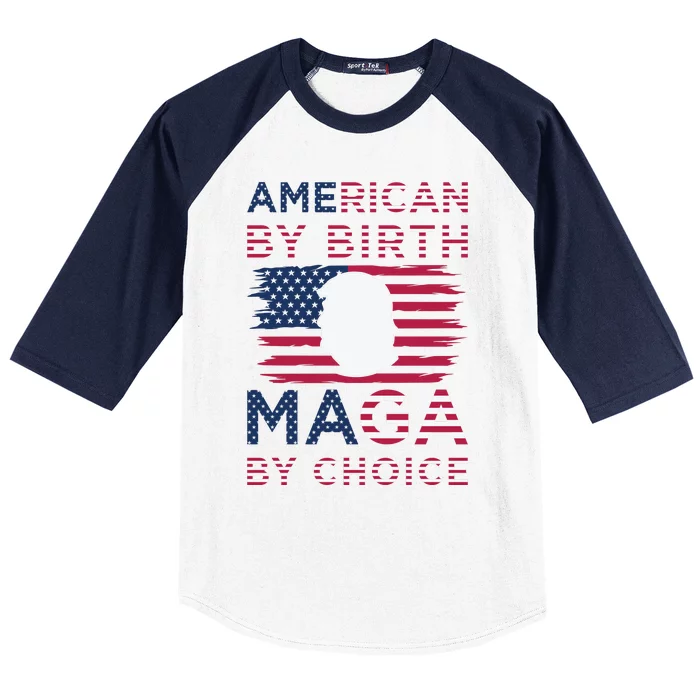 Cool American By Birth Maga By Choice 2024 Election Vote Baseball Sleeve Shirt