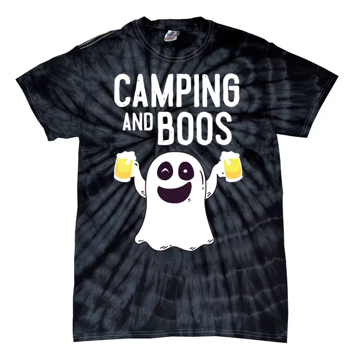 Camping And Boos Camping Funny Beer Drink Halloween Costume Tie-Dye T-Shirt