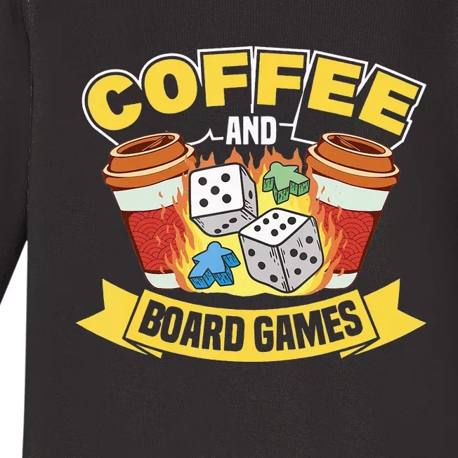 Coffee And Board Games Board Game Board Gamer Tabletop Baby Long Sleeve Bodysuit