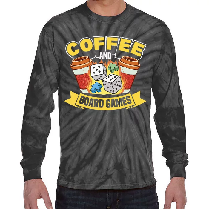 Coffee And Board Games Board Game Board Gamer Tabletop Tie-Dye Long Sleeve Shirt