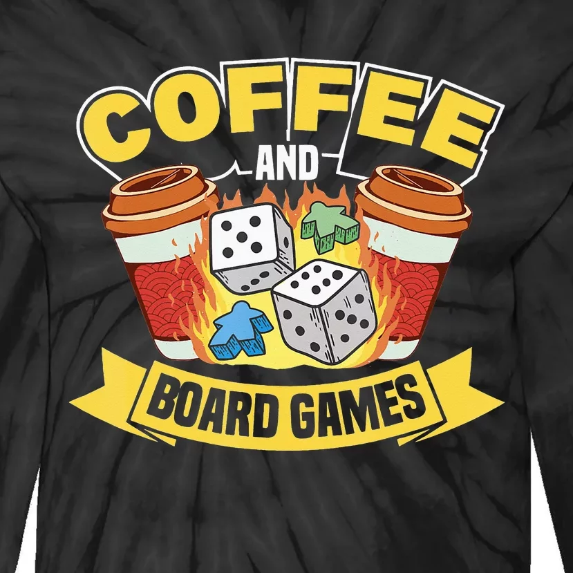 Coffee And Board Games Board Game Board Gamer Tabletop Tie-Dye Long Sleeve Shirt