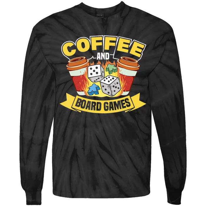 Coffee And Board Games Board Game Board Gamer Tabletop Tie-Dye Long Sleeve Shirt