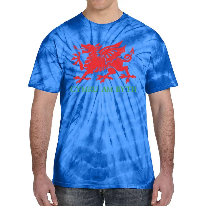 Cymru Am Byth Welsh Rugby Dragon Wales Player Pride Funny Gift Cool Gift Tie-Dye T-Shirt