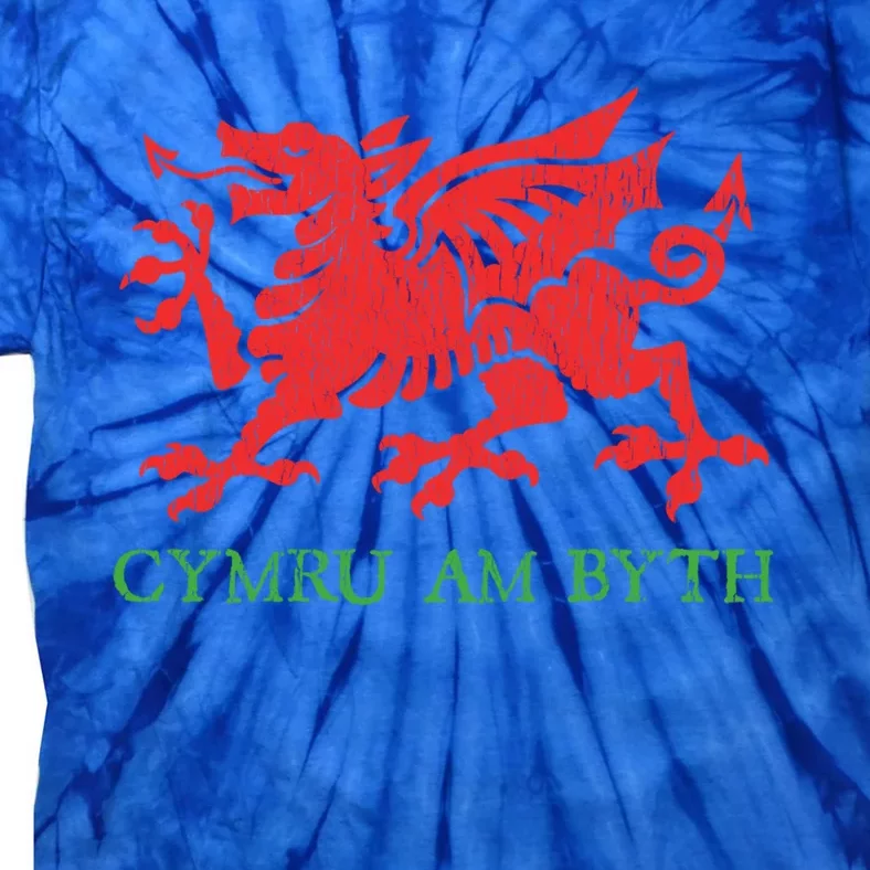 Cymru Am Byth Welsh Rugby Dragon Wales Player Pride Funny Gift Cool Gift Tie-Dye T-Shirt