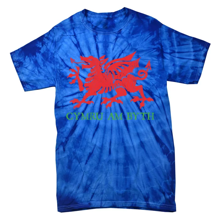 Cymru Am Byth Welsh Rugby Dragon Wales Player Pride Funny Gift Cool Gift Tie-Dye T-Shirt