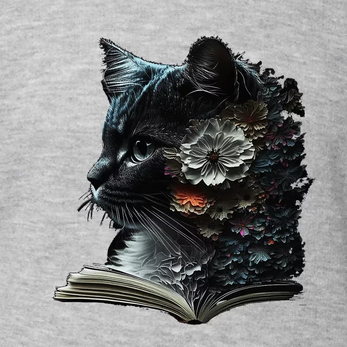 Cat Art Book Cat Motif Flowers Cat Toddler Sweatshirt