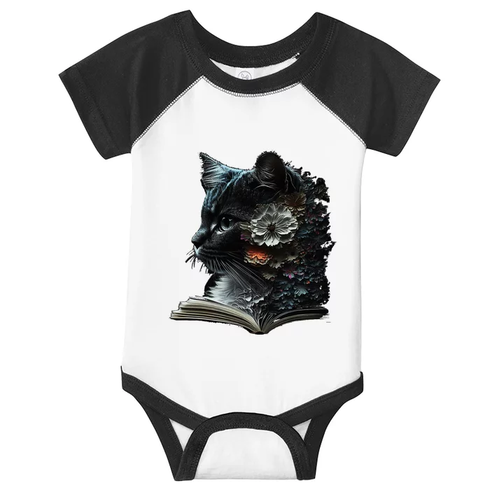 Cat Art Book Cat Motif Flowers Cat Infant Baby Jersey Bodysuit