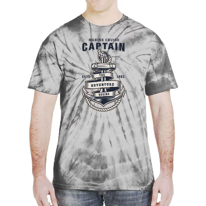 Captain Anchor Boat Anchor And Rope And Ribbon Tie-Dye T-Shirt